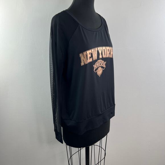 Touch Alyssa Milano New York Knicks Basketball Jersey Black Mesh Gold Sz XL NEW - Picture 6 of 13